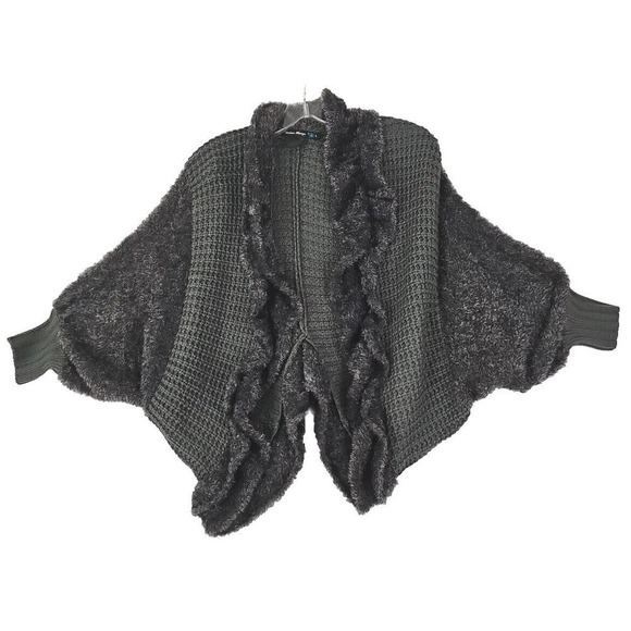 Urban Mango ~Woman Size L~ Gray Sweater Cardigan Open Front. - Picture 3 of 12